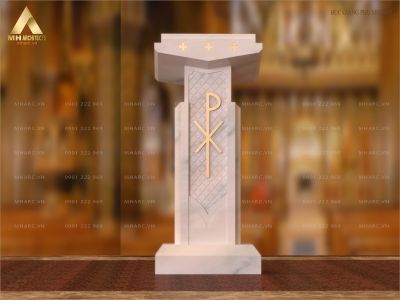 Mẫu Bục Giảng Nhỏ Đọc Lời Nguyện Bằng Đá Cẩm Thạch Mh19485
