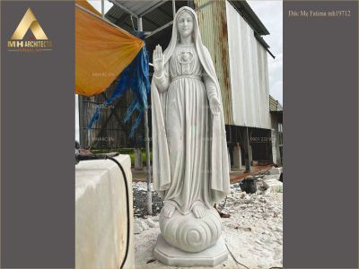 Tượng Đức Mẹ Fatima cao 2m7 bằng đá trắng đầy thần thái mh19712