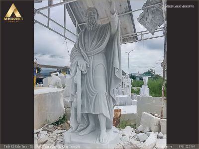 Tượng Thánh Phaolô mẫu Roma đá trắng cao 5m tuyệt đẹp MH0019701
